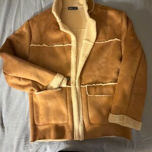 SHEIN Brown Shearling Jacket